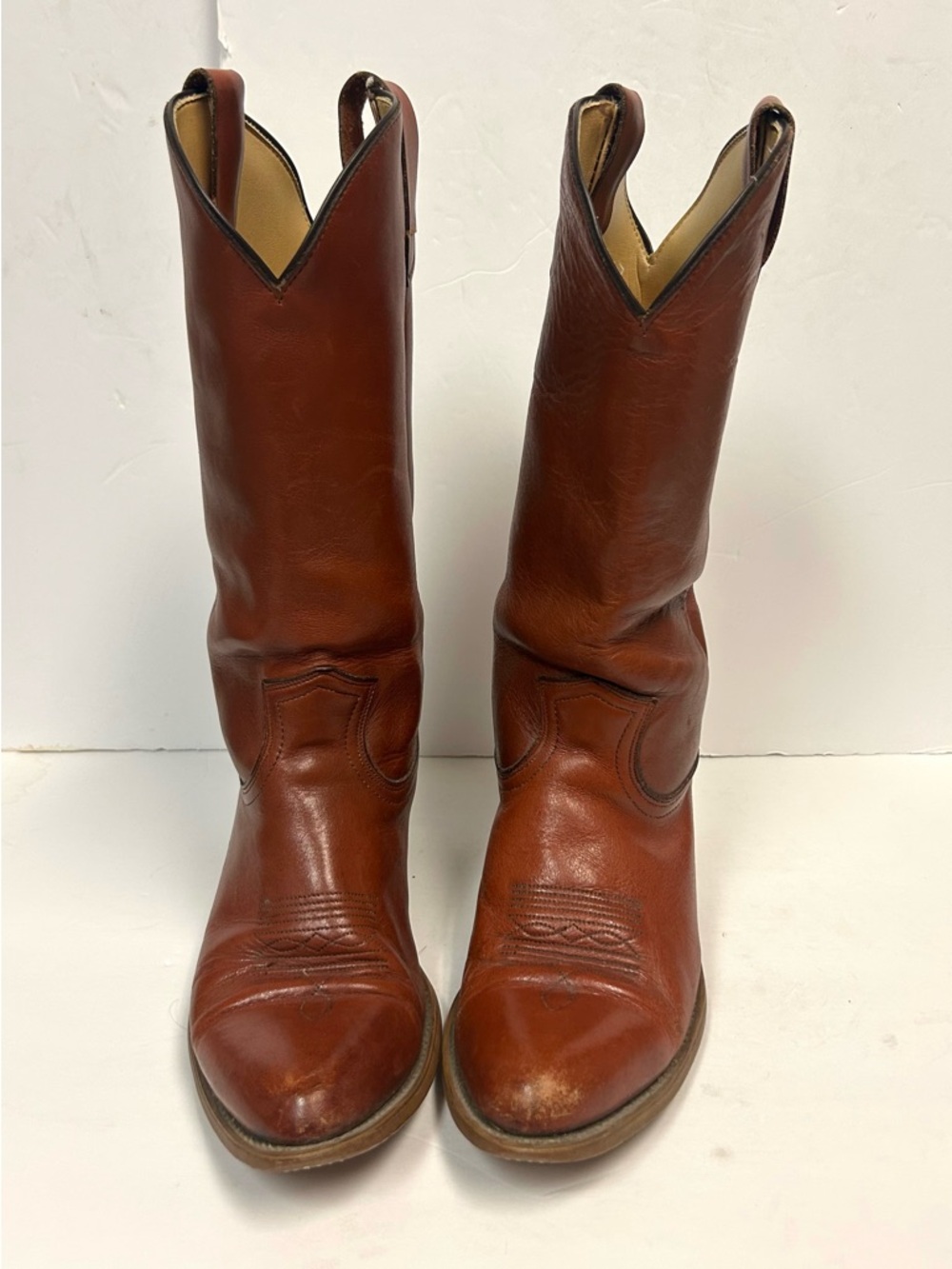Vintage Frye Boots Women 10.5 Red Pointed Toe 80s Festival USA Western Cowboy - Picture 5 of 16